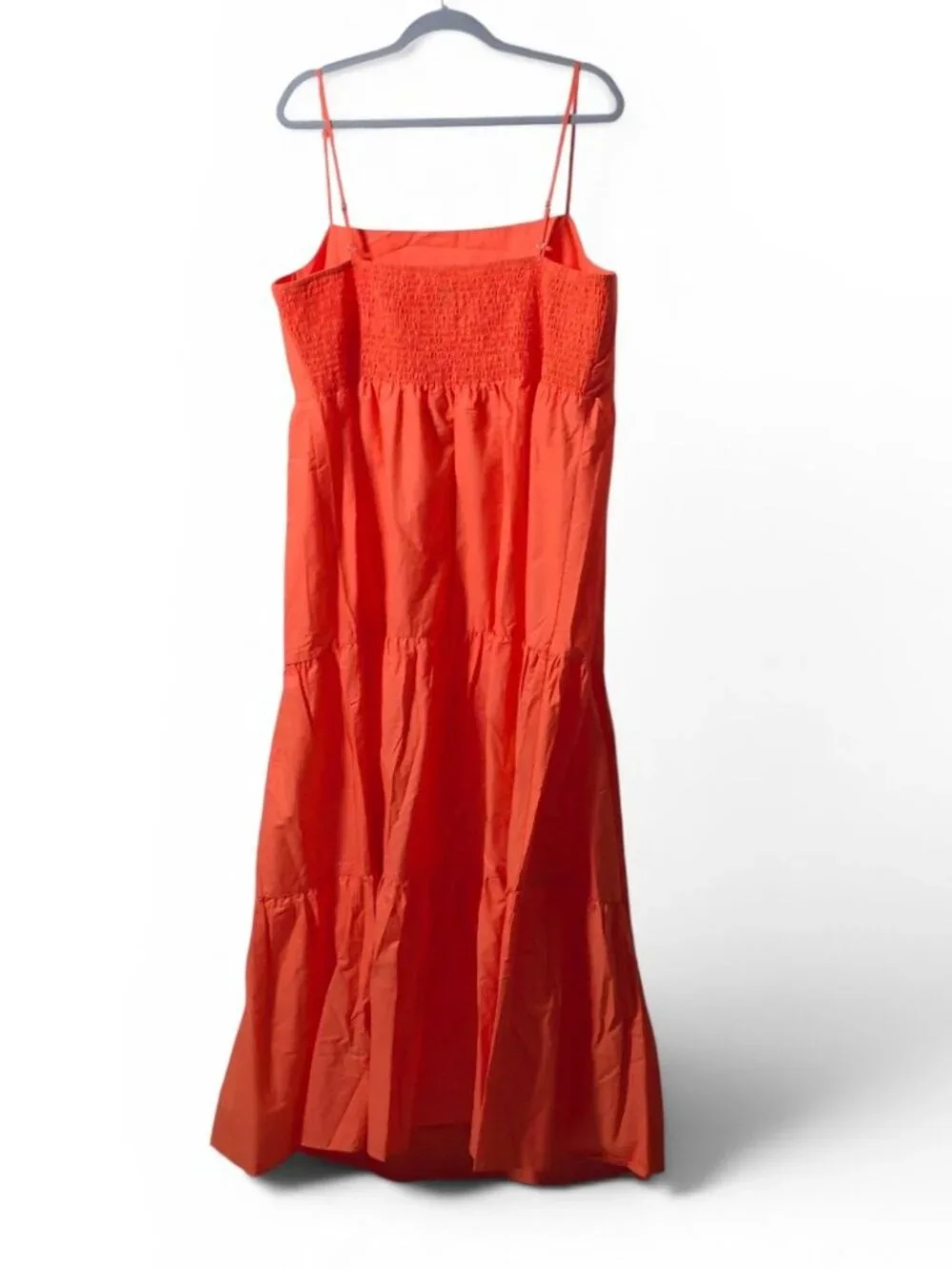 Gap Maternity XL Coral Orange Tiered Maxi Dress 100% Cotton Sleeveless Summer